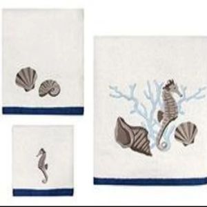 Allure Home Creation Folly Beach Cotton Three Piece Towel Set
